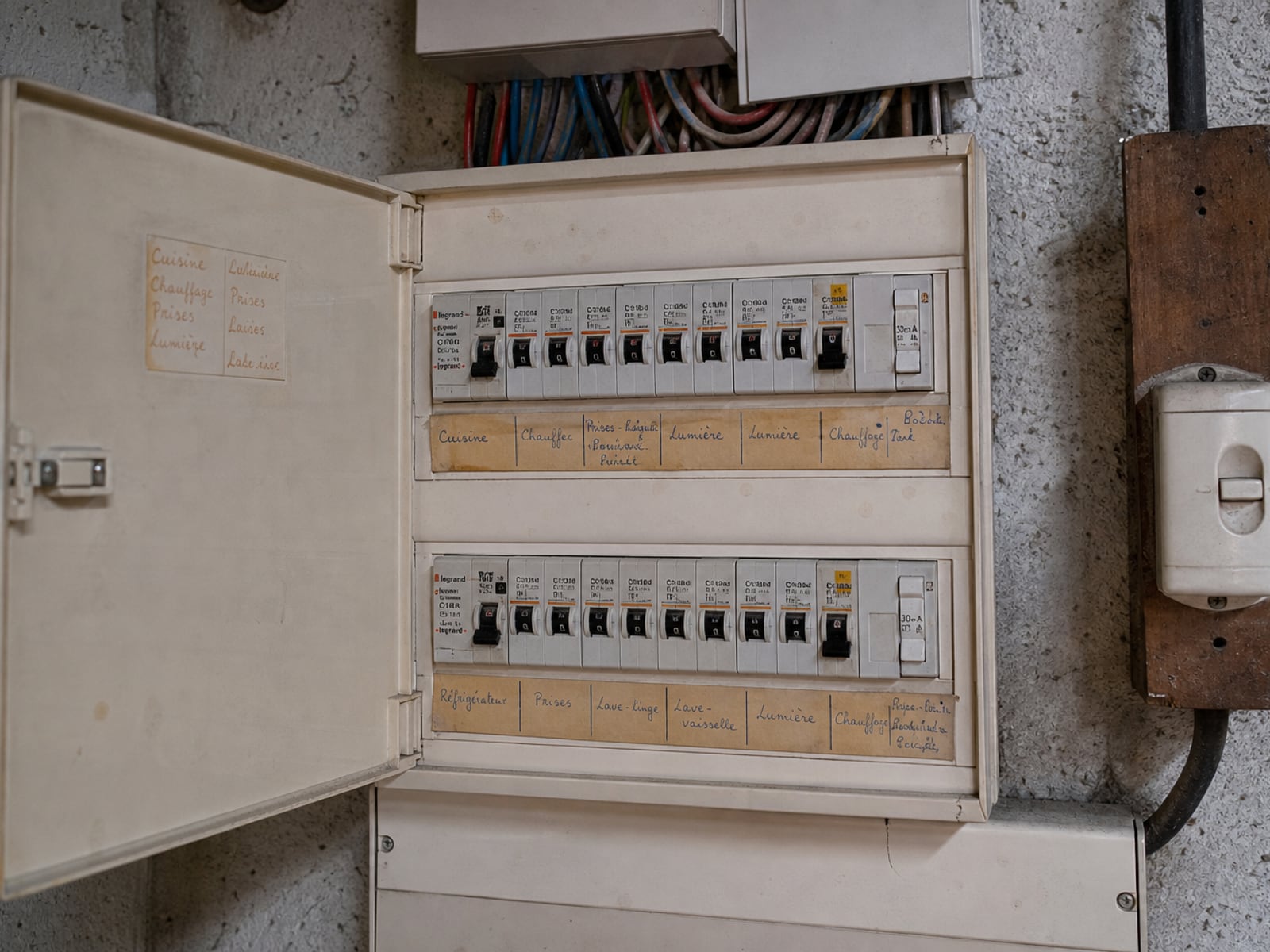 Avant — Tableau électrique sous-dimensionné à Muret : plus de disjonctions